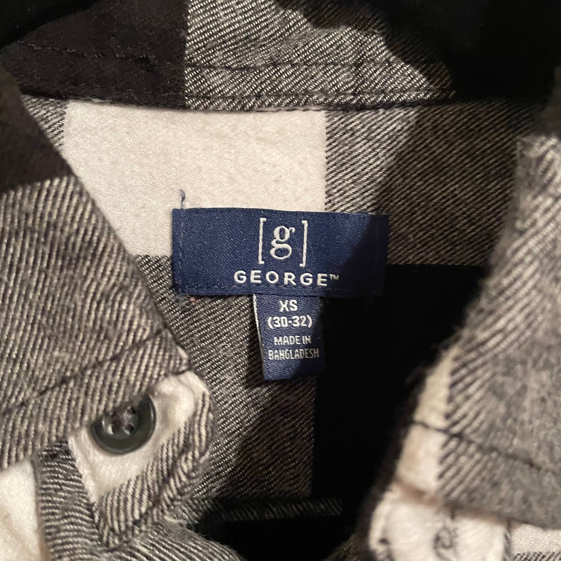 One of a Kind Kansas City Chiefs Black and White Plaid Flannel Button Front Shirt with Image XS