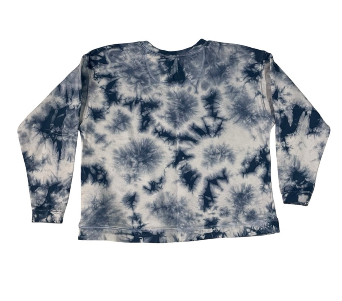 Upcycled Blue Tie Dye Vote Sweatshirt Size M stars red white blue