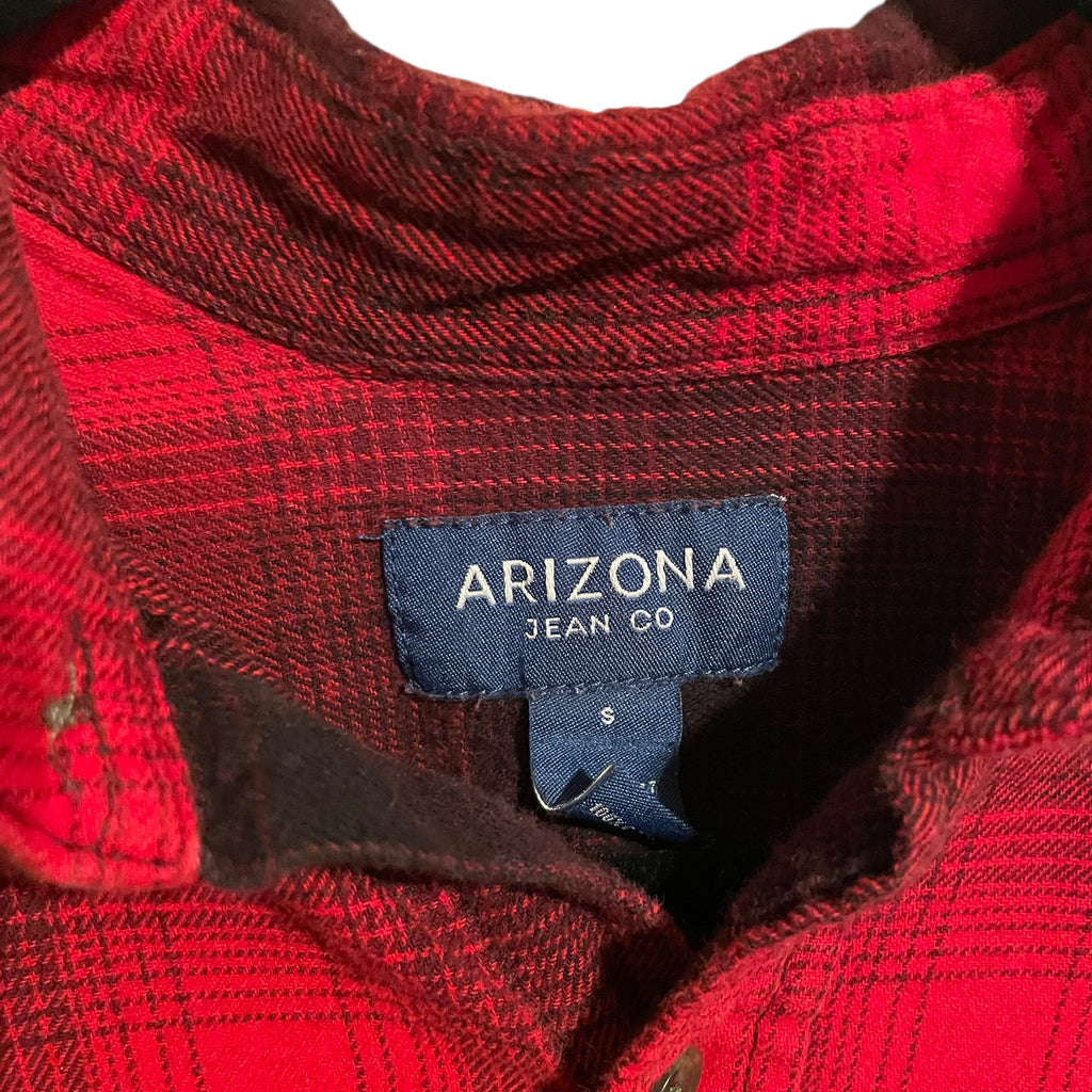 One of a Kind Kansas City Chiefs Red and Black Plaid Flannel Button Front Shirt S