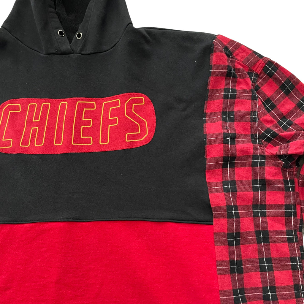 Unique One of a Kind Chiefs Flannel Sleeve Sweatshirt OSFM