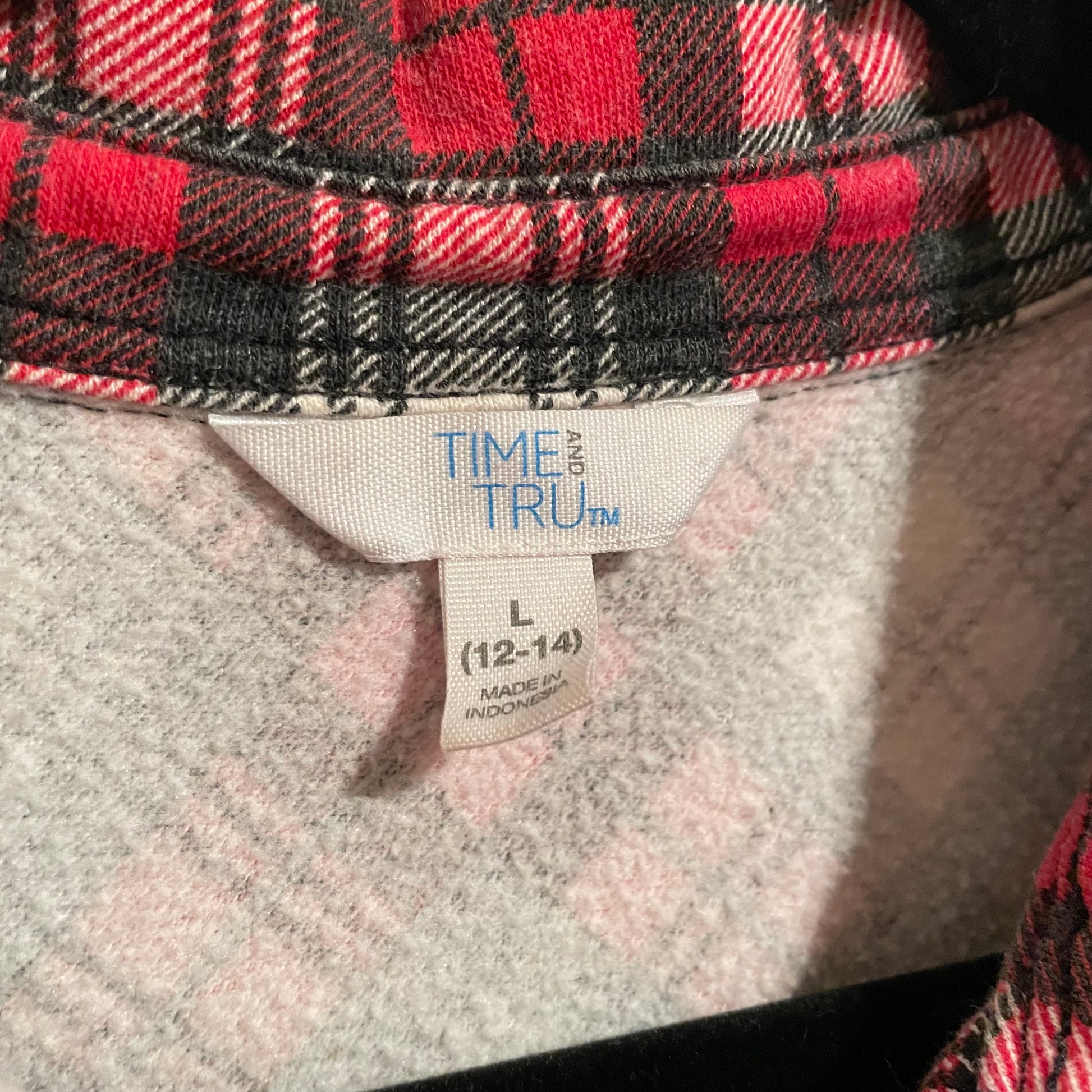 Upcycled Kansas City Chiefs Red, Gray, Black and White Plaid Flannel Button Front Shirt Womens L