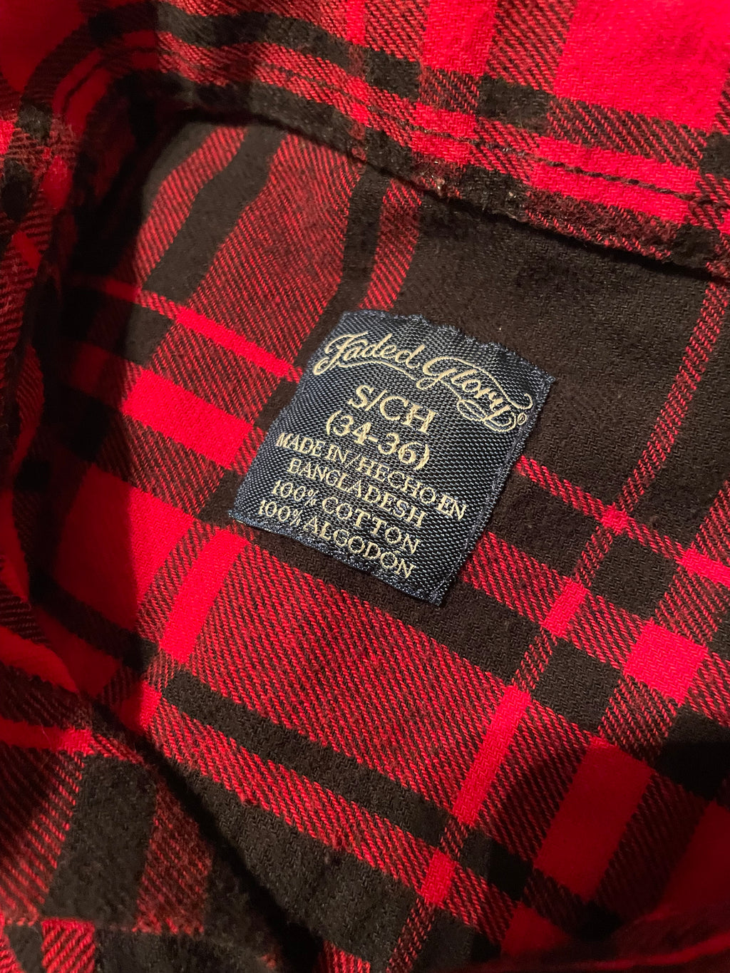 Unique Kansas City Chiefs Red and Black Plaid Flannel Button Front Shirt S ooak