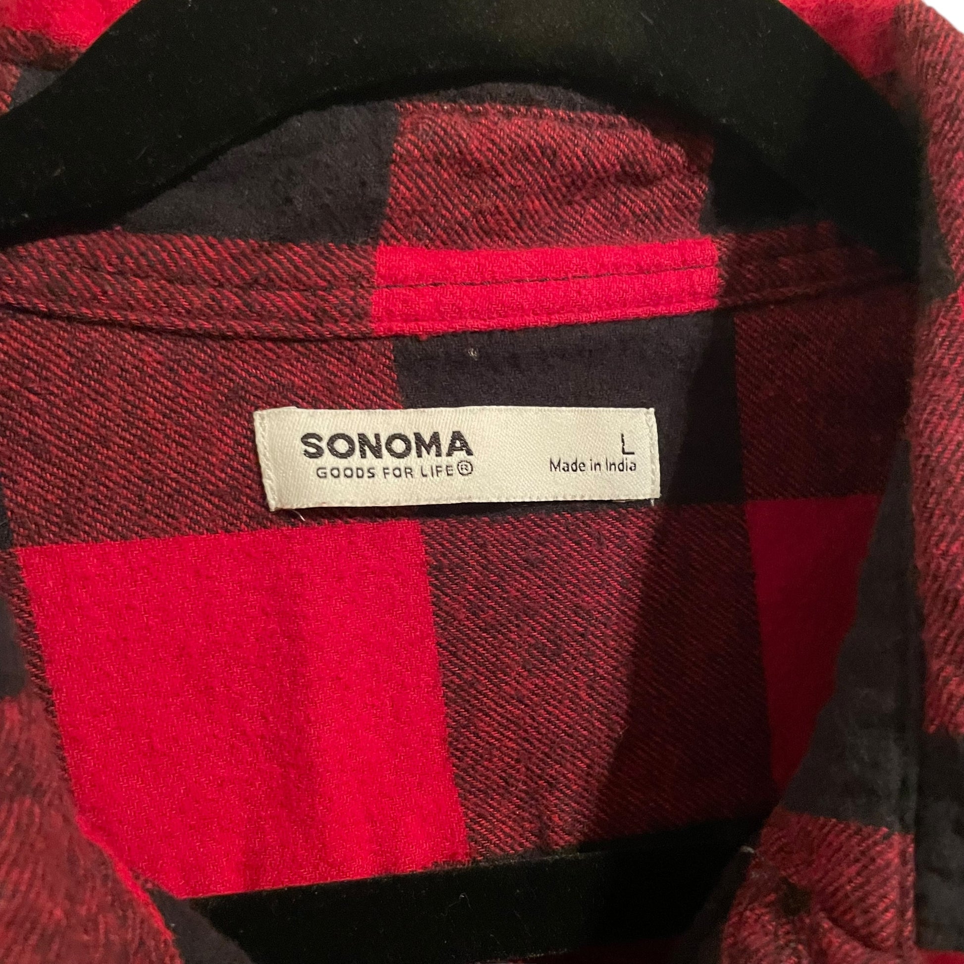 Upcycled 87 Kelce Kansas City Chiefs Red and Black Plaid Flannel Button Front Shirt L ooak