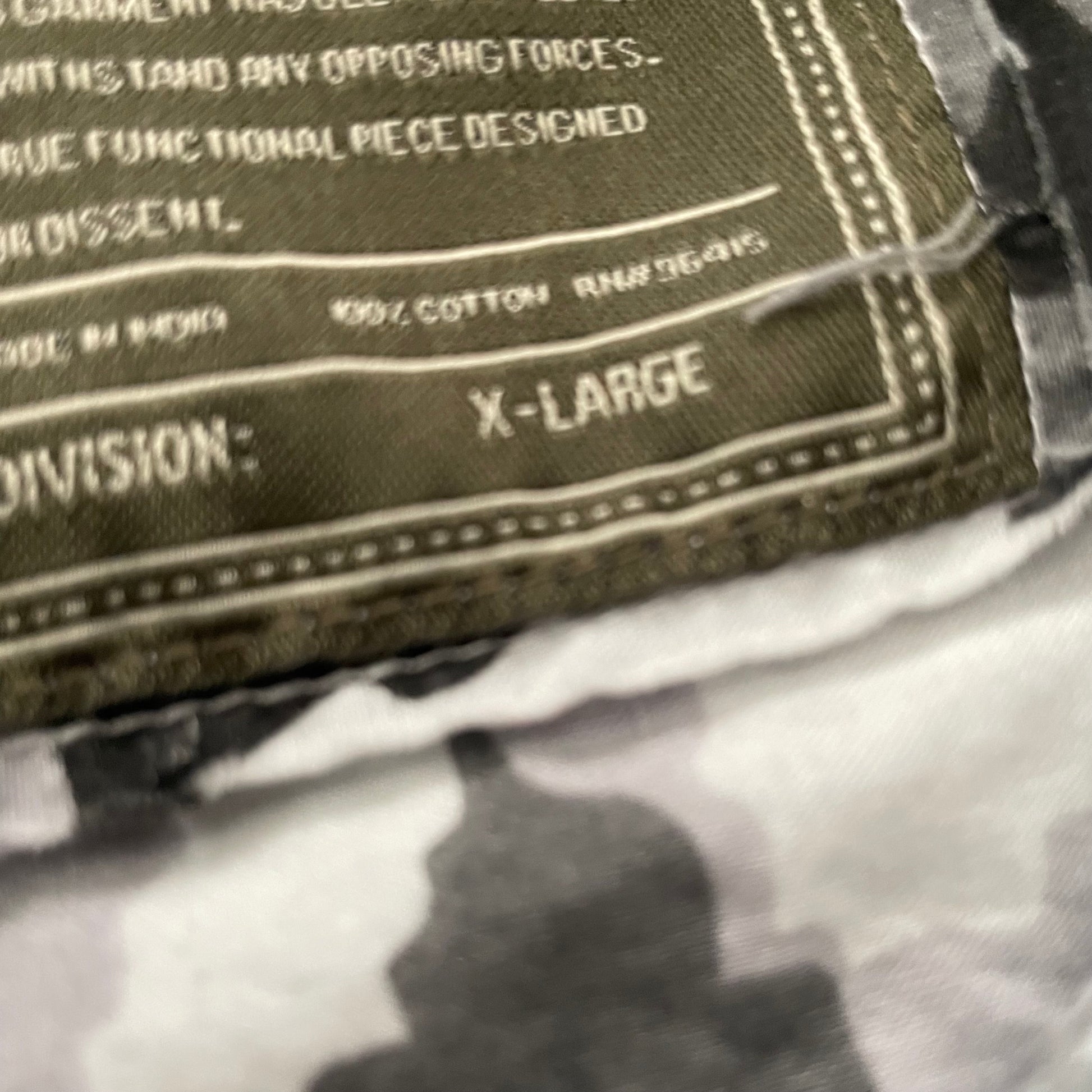 Upcycled One Of A Kind I’m A Veteran Gray Camo Long Sleeve Shirt XL