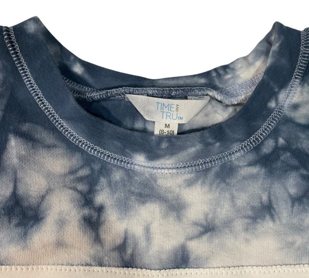 Upcycled Blue Tie Dye Vote Sweatshirt Size M stars red white blue